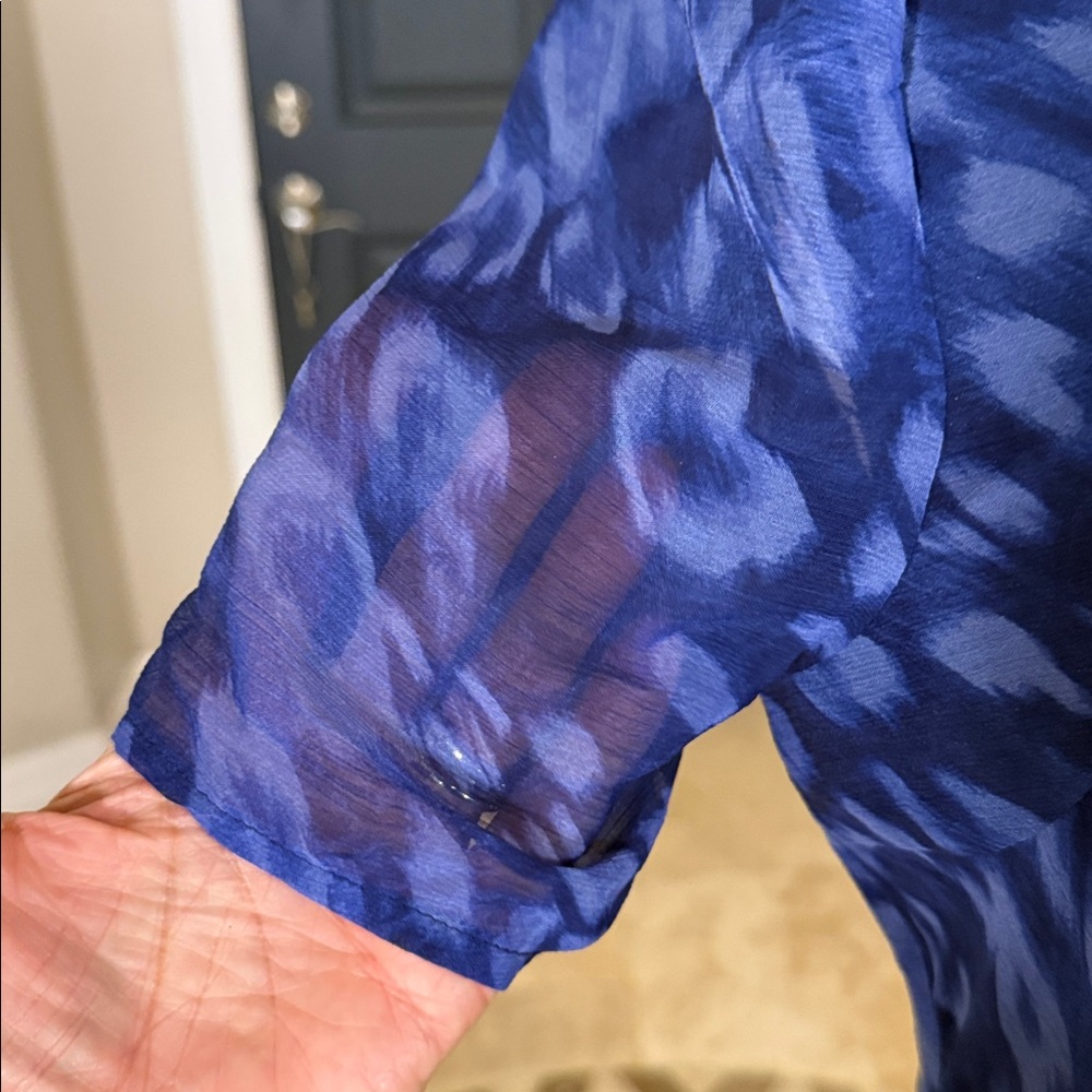 DKNY Elegant Blue Leopard Print Dress 2 - Picture 5 of 11